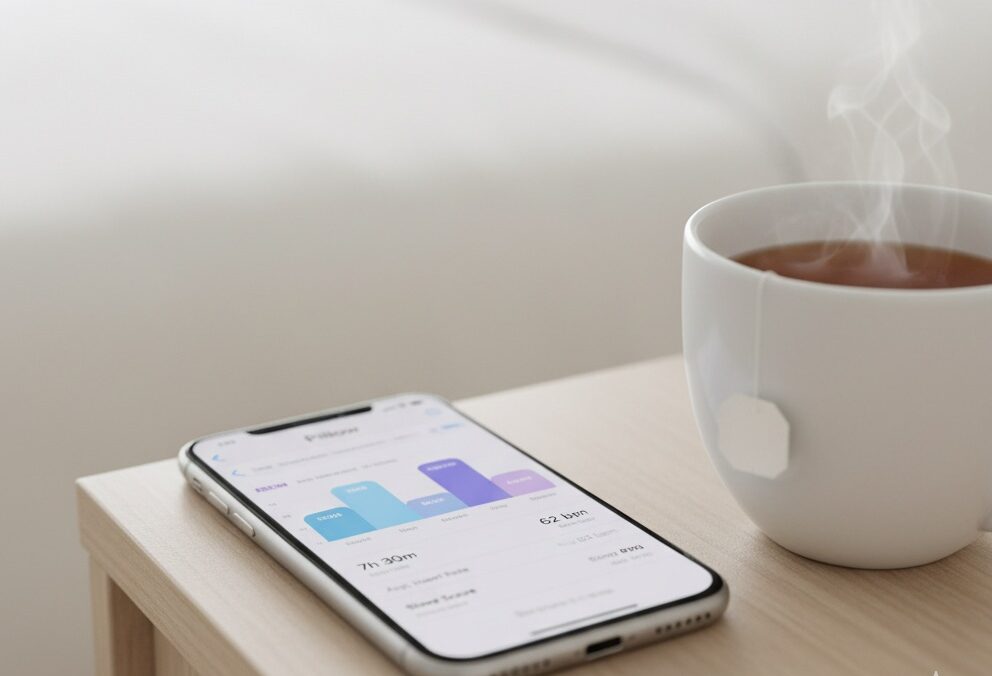 Pillow app interface on iPhone showing sleep analysis.